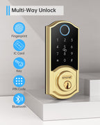 SMONET Smart Lock Brass Fingerprint Deadbolt, Keyless Entry Door Lock
