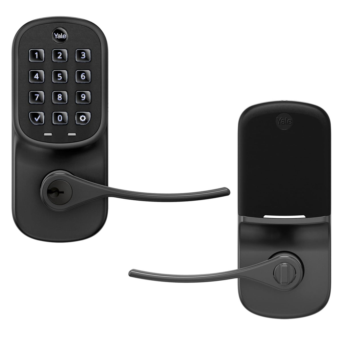 Yale WiFi Smart Lock with Handle & Keypad, Keyless Entry, Satin Nickel