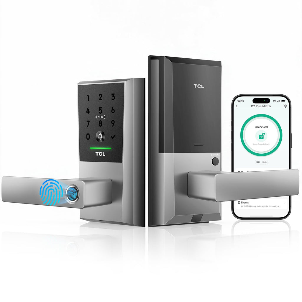 TCL Smart Lock, Palm Vein Keyless Entry Deadbolt with Matter Over Thread