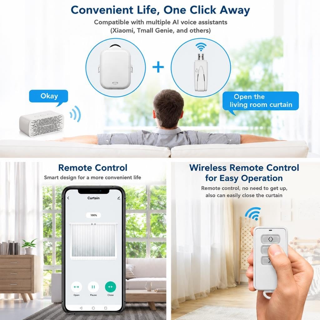 Smart Curtain Motor Slide-Out Remote Opener