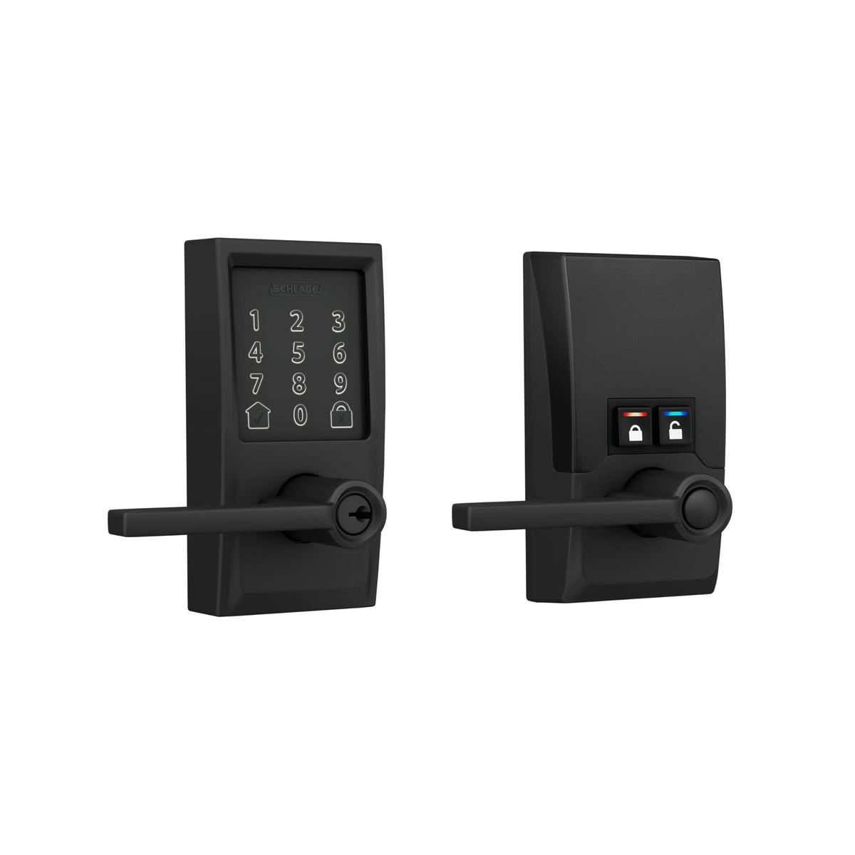 Schlage Encode Smart WiFi Lock, Lever Handle, Century Trim, Matte Black