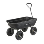 Gorilla Carts 600 lb Poly Garden Dump Cart, 4 Cu Ft Wagon, Quick-Release
