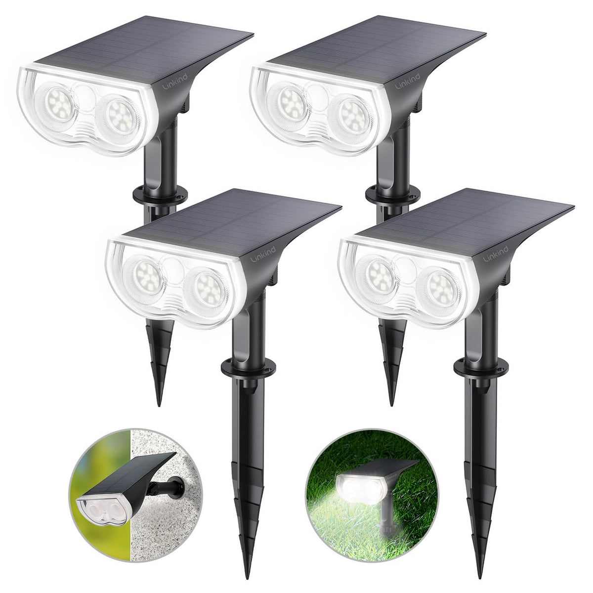 Linkind Smart Solar Spot Lights Outdoor SL5C, IP67 Halloween Lights Outdoor