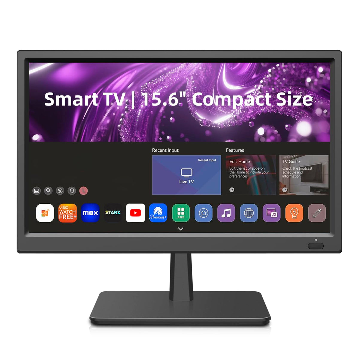15.6 Inch Small Smart TV HD 1080P LED, Flat Screen Smart Television with ATSC Tuner/HDMI/USB/AV for Kitchen, RV, Camper, Home & Bedroom or On-The-Go Entertainment
