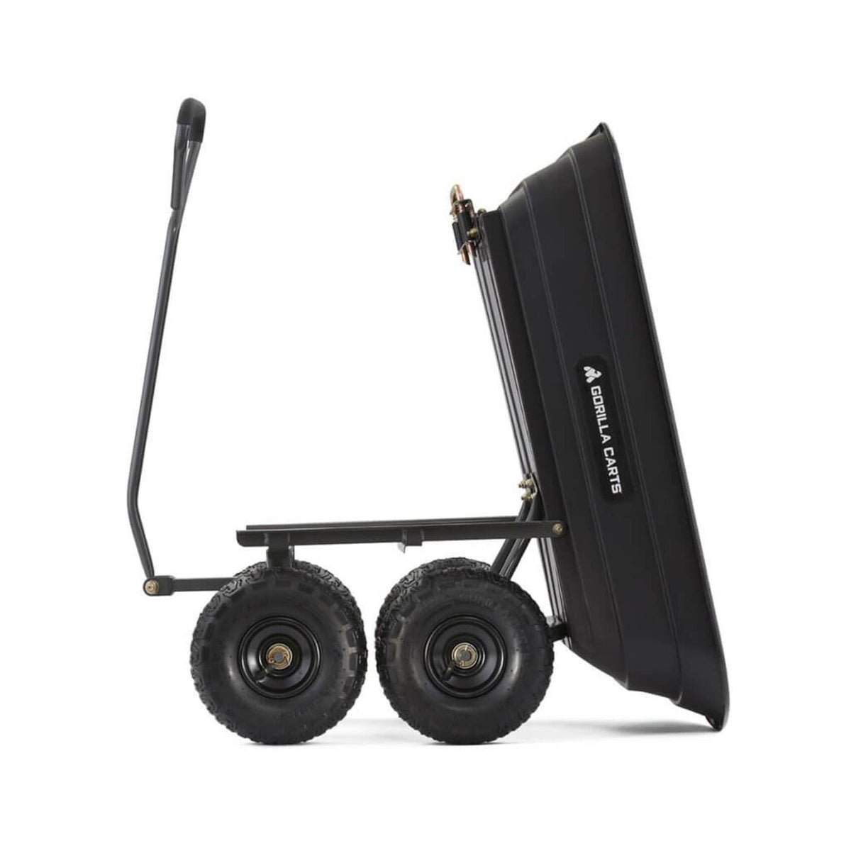 Gorilla Carts 600 lb Poly Garden Dump Cart, 4 Cu Ft Wagon, Quick-Release