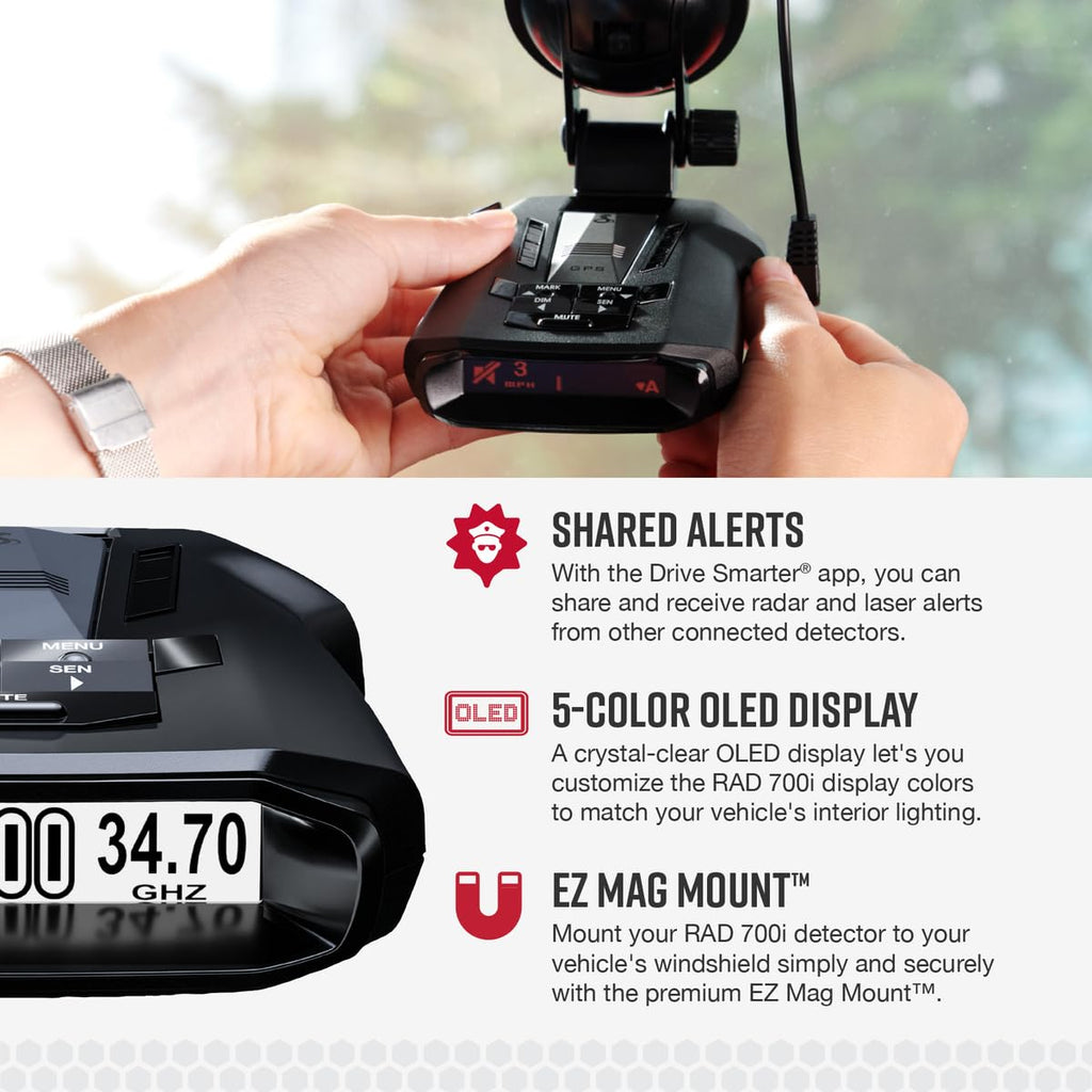 Cobra RAD 700i Laser Radar Detector, Premium Detection Range