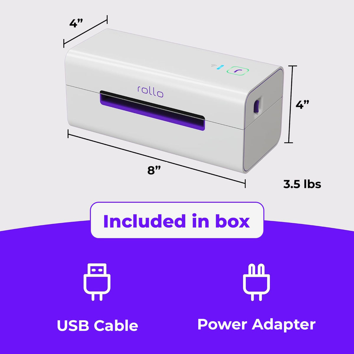 Rollo Wireless Shipping Label Printer - Wi-Fi 4x6 Thermal Label Printer