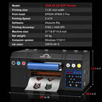 RAINBOWDGT A3 UV DTF Sticker Printer (with laminator), Dual XP600 printheads, Automatic Cleaning and White Ink Mixing System, Versatile for Glass, Metal, Wood, Mugs, Phone Cases, and More.