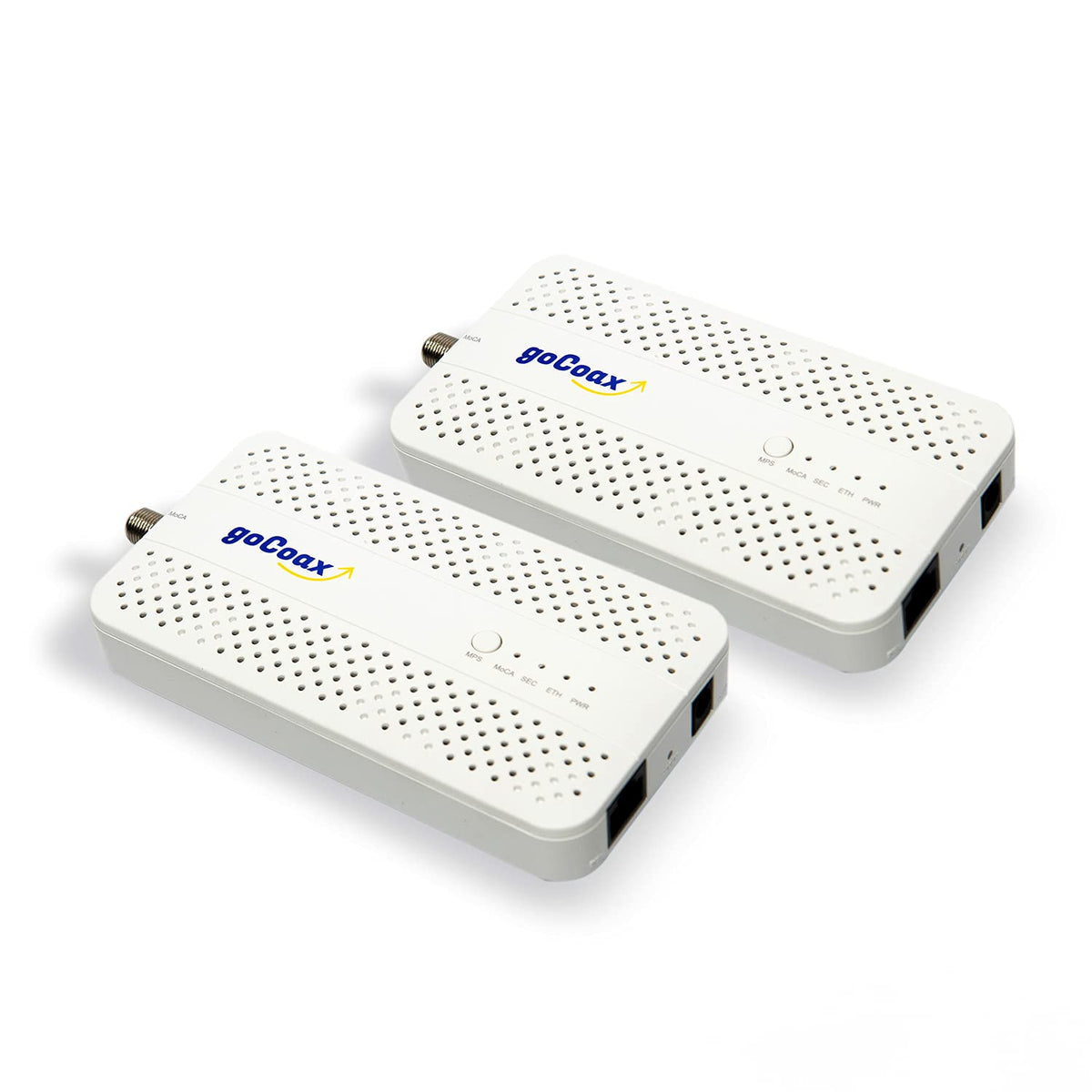 goCoax MoCA 2.5 Adapter (2-Pack) with 2.5GbE Ethernet Port | MA2500D Ethernet Over Coax for Gaming & 4K Streaming | 2.5Gbps, Plug and Play | for Cable Internet Homes - Not for Satellite TV (White)