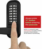 Double-Sided Mechanical Keyless Door Lock Lever Handle Matte Black