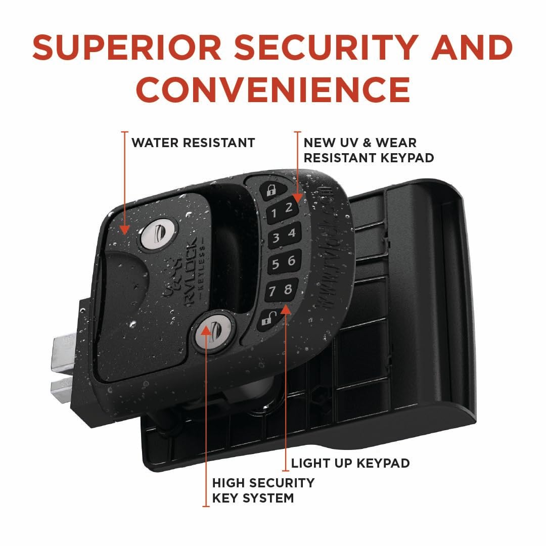 RVLock Compact Keyless RV Door Lock for Campers/Trailers / 5th Wheels