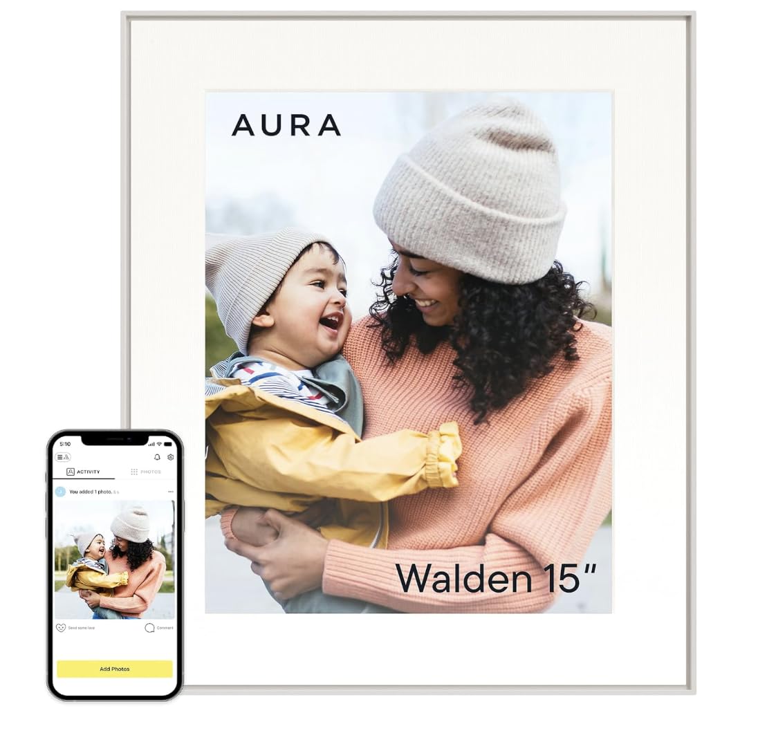 Aura Digital HD Picture Frame, Best Frame for Gifting, (10" - Carver Black)