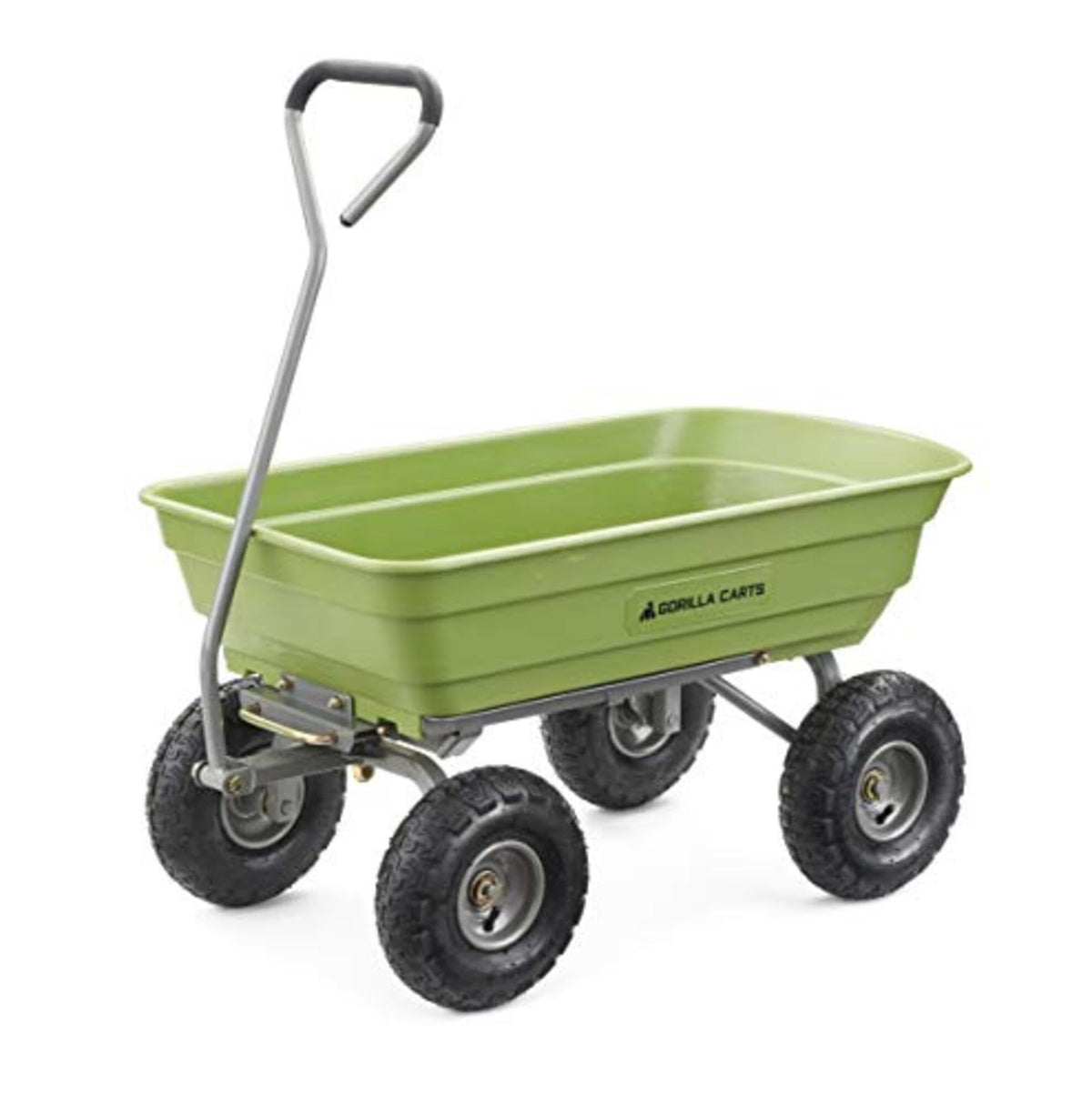 Gorilla Carts 600 lb Poly Garden Dump Cart, 4 Cu Ft Wagon, Quick-Release