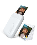 Liene Pearl K100 2x3” Photo Printer, Mini Instant Portable Color Picture Printer Bundle 50 Zink Adhesive Paper, Bluetooth 5.2 Compatible w/iOS & Android Small Phone Sticker for iPhone Smartphone White