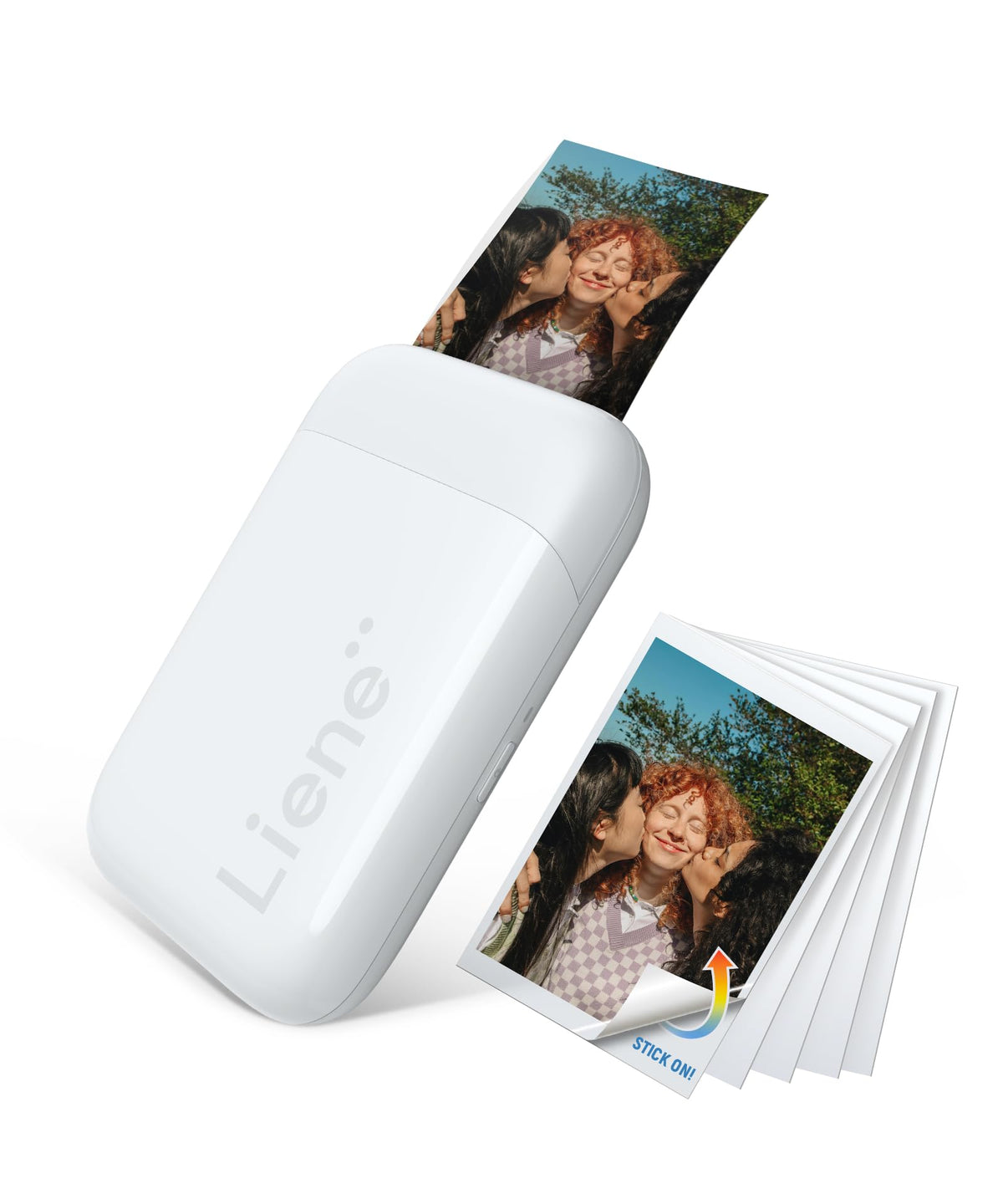 Liene Pearl K100 2x3” Photo Printer, Mini Instant Portable Color Picture Printer Bundle 50 Zink Adhesive Paper, Bluetooth 5.2 Compatible w/iOS & Android Small Phone Sticker for iPhone Smartphone White