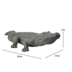 DiliComing Garden Decor Large Alligator Statue - 34 Inch Gray Resin Crocodile Outdoor Decor Swamp Themed Lawn & Yard Decoration Durable Outdoor Garden Statues Gifts