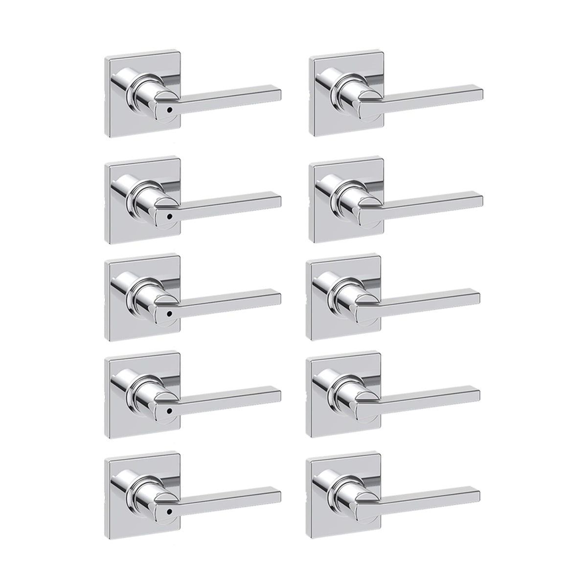 Kwikset Casey Entry Door Handle with Lock and Key, Secure Keyed Reversible Lever Exterior, for Front Entrance and Bedrooms, Matte Black, 4 Pack, Pick Resistant SmartKey Rekey Security and Microban