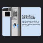 Fingerprint Smart Lock, Keyless Entry Door Lock with Handle, TY APP Fingerprint Password Card Mechanical Key 5 Unlocking Methods Aluminum Alloy Door for 40-120mm Thickness (Silver)