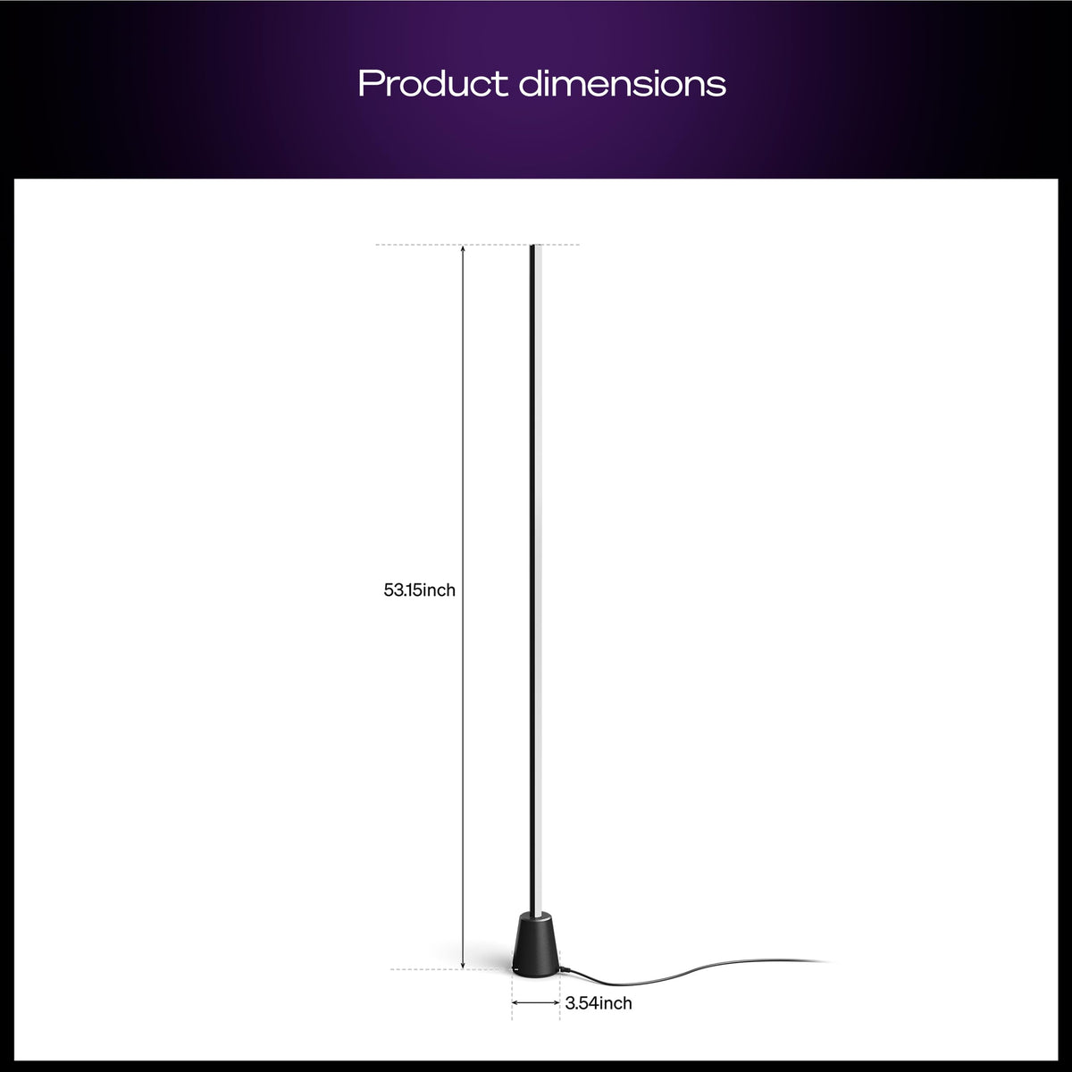 PHILIPS Hue Play Floor Lamp, RGBWWIC LED, 53 Inch, 1-Pack, Black