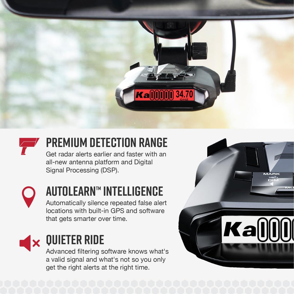 Cobra RAD 700i Laser Radar Detector, Premium Detection Range