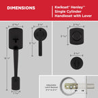 Kwikset Henley Front Door Lock Set with Deadbolt and SmartKey, Matte Black