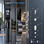 Smart Door Lock with Camera: 3D Face Recognition, Keyless Door Lock with Biometric Fingerprint, Passcode, IC Card, Mechanical Key, Doorbell, Video Intercom, WiShome App, Auto-Lock, Front Door Lock