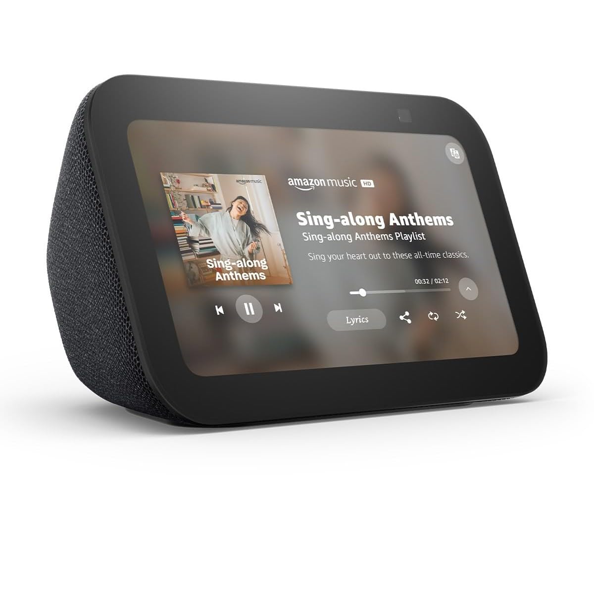 Echo Show 5 (3rd Gen) with Adjustable Stand with USB-C Charging Port, Charcoal