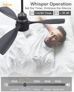 Sofucor 48 Inch Smart Wood Ceiling Fans with Lights, Flush/Downrod Mount