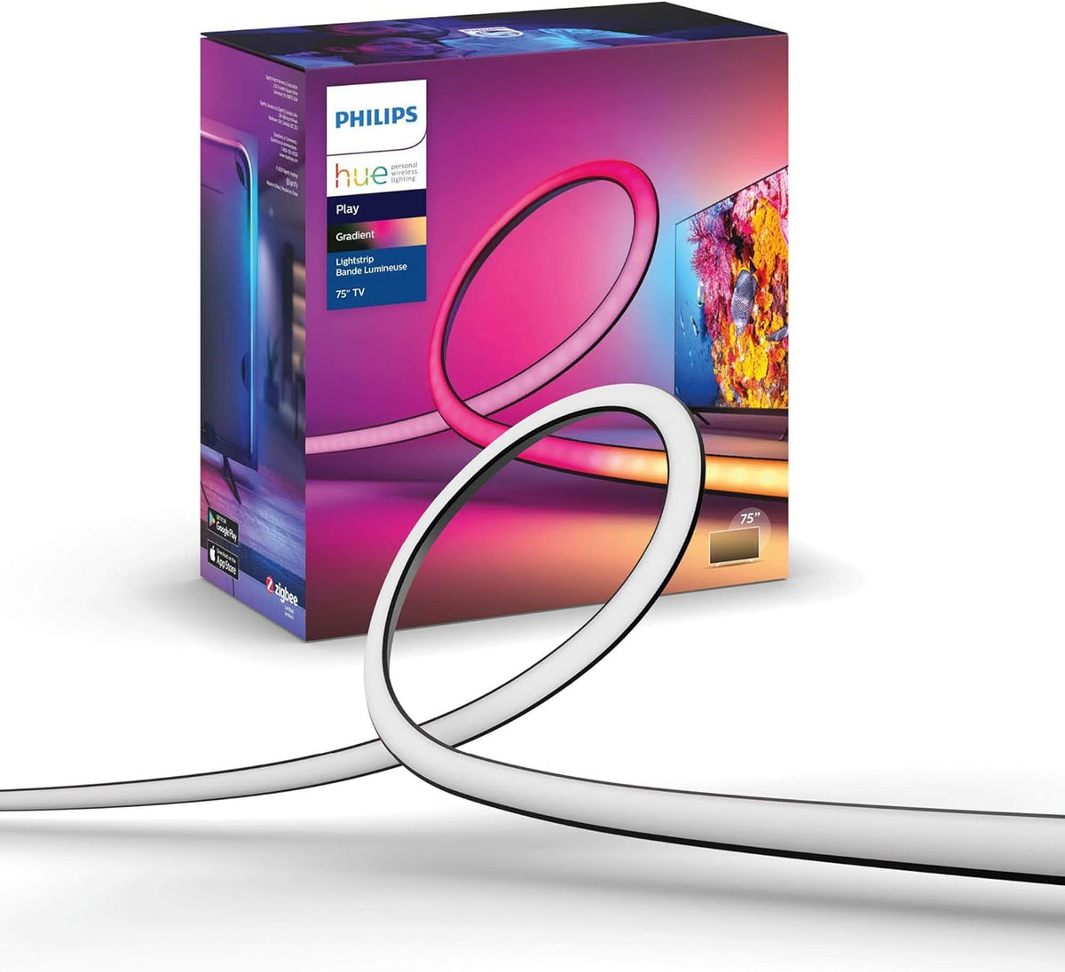 Philips Hue 75" Smart Light Strip, White & Color Ambiance, LED TV Backlight