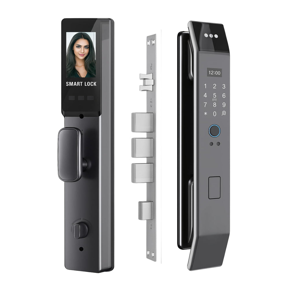 Smart Door Lock with Facial Recognition, WiFi Camera and Tuya App, Keyless Entry Electronic Door Lock for Smart Home Security