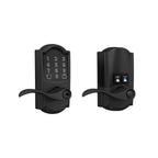 Schlage Encode Smart WiFi Lock, Lever Handle, Century Trim, Matte Black