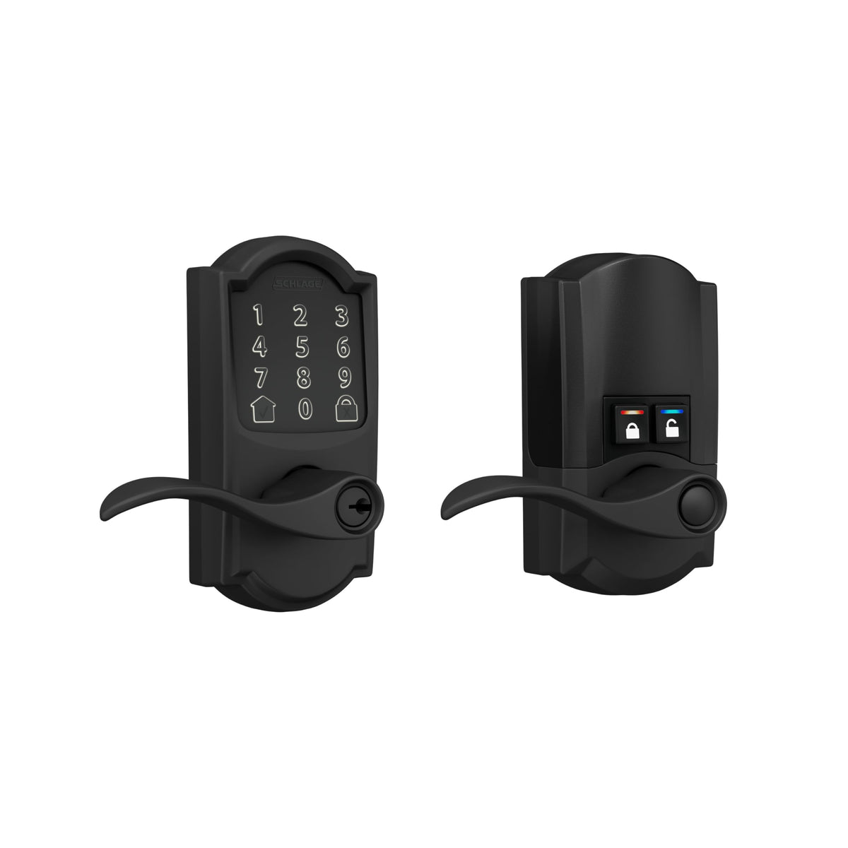 Schlage Encode Smart WiFi Lock, Lever Handle, Camelot Trim, Satin Nickel