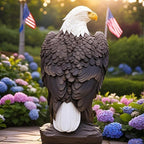 Bald Eagle Statue Outdoor - Large American Eagle Figurine for Garden 24.4"H