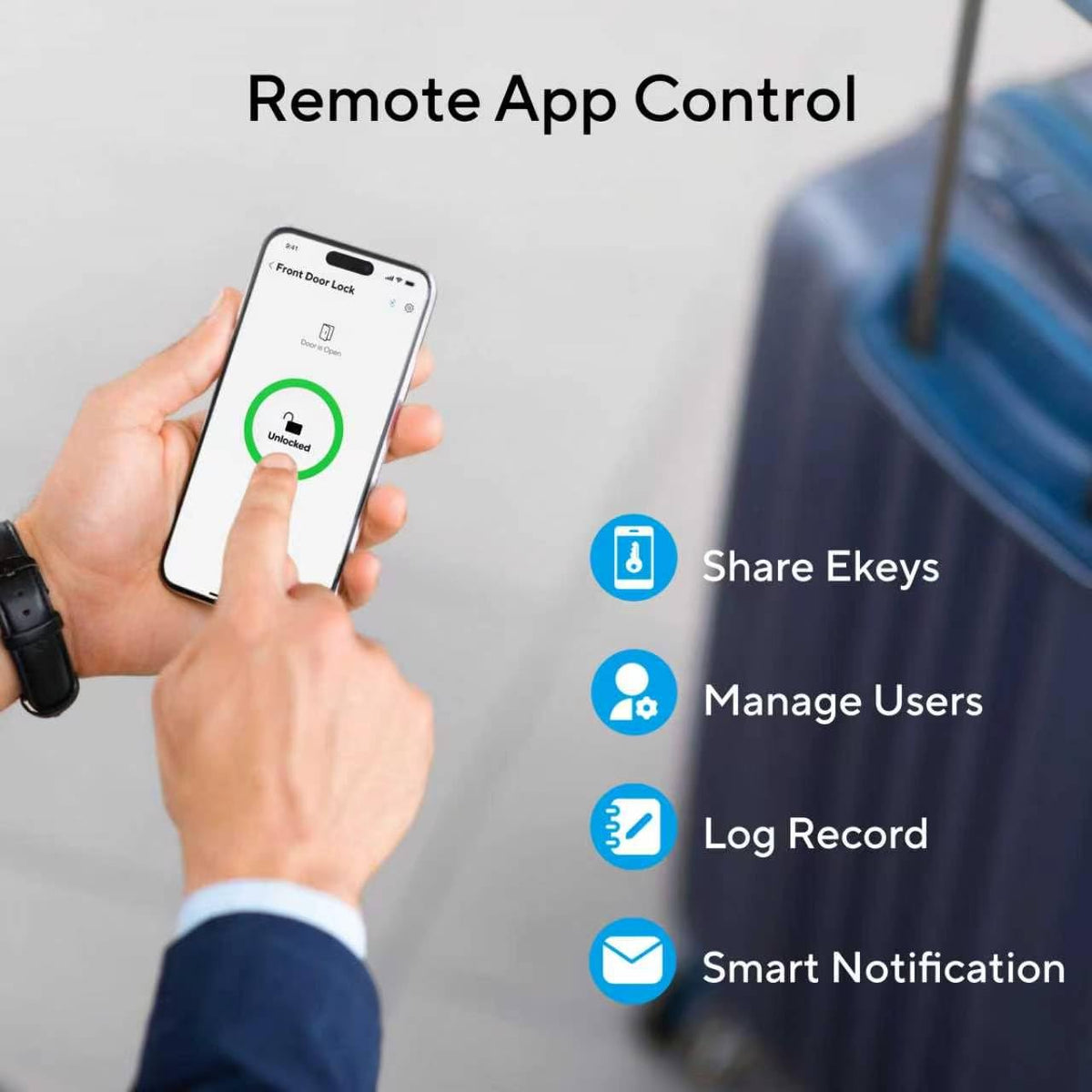ULTRALOQ Latch 5 Fingerprint Smart Lock, Wifi Door Lock, App Remote Control
