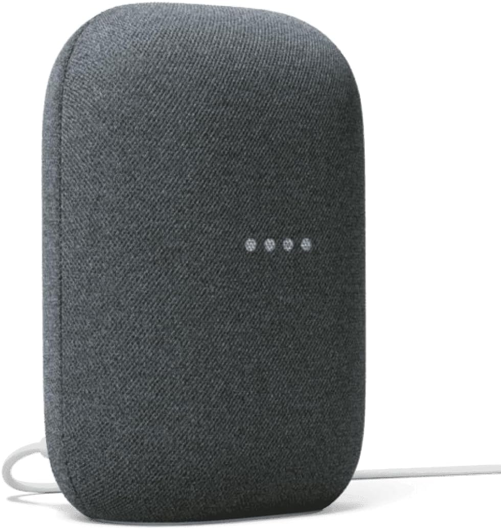 Google Audio Bluetooth Speaker - Wireless Music Streaming, Powerful Sound, Assistant Built-in, Wi-Fi and Bluetooth Connectivity, Smart Home Control, Stereo Pairing (Charcoal)