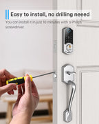 SMONET Front Door Lock Set, Smart Lock with Handle, Keyless Entry