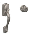 SCHLAGE Camelot Lower Half Entry Handleset, Georgian Knob, Satin Nickel