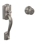 SCHLAGE Camelot Lower Half Entry Handleset, Georgian Knob, Satin Nickel