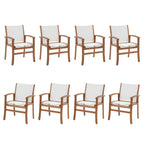 Acacia Wood Patio Dining Chairs Set (Black, 2 Pieces)