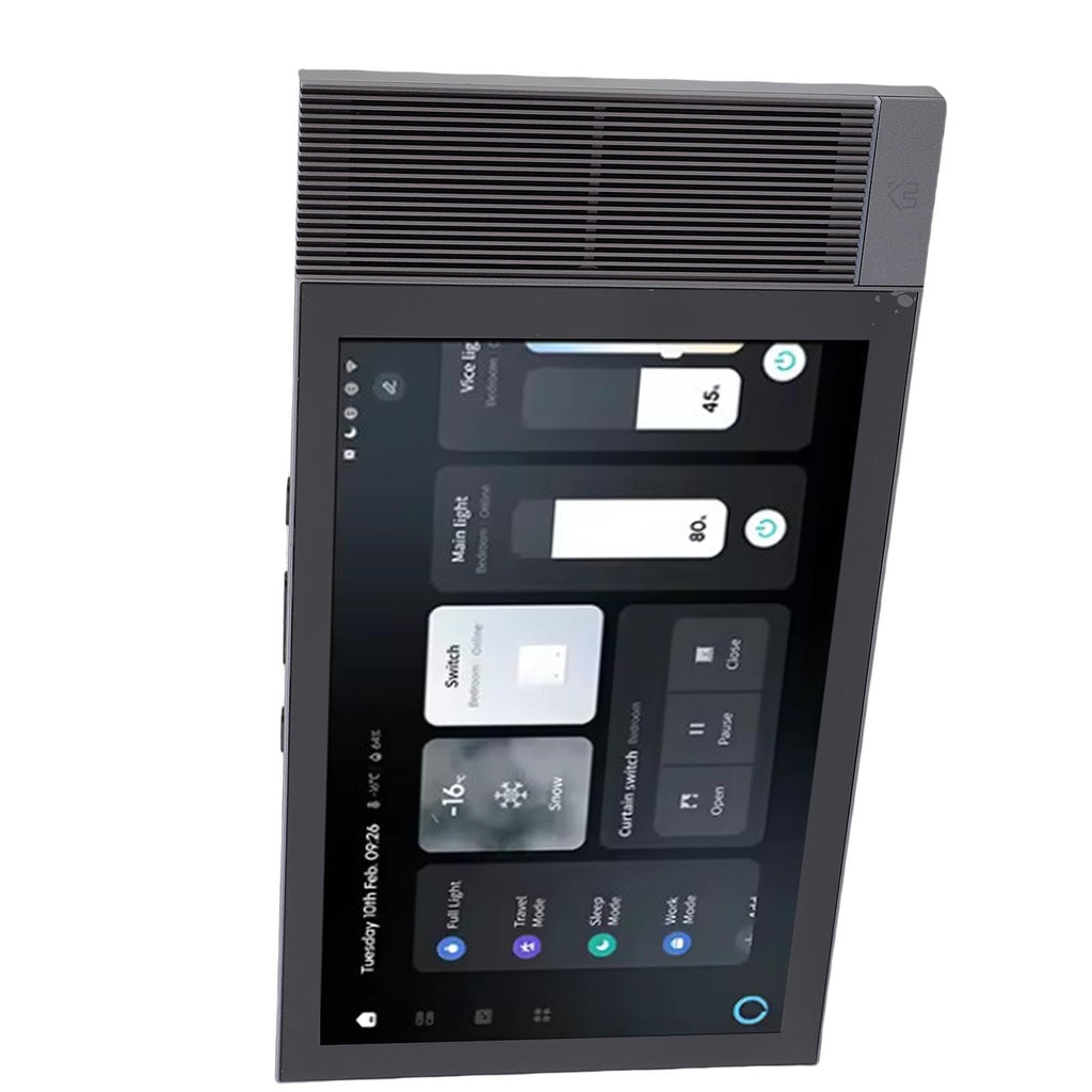 Jiawu Smart Home Panel, 8 Inch Touch Screen 2GB RAM 16GB ROM Voice Control Smart Wall Panel, Home Assistant Control with Dual Speakers for Tuya Devices