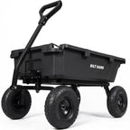 BILT HARD Poly Garden Dump Cart 1200 lbs with No Flat Tires, Quick Release, 2-in-1 Convertible Handle, 7 Cu Ft Dump Wagon Heavy Duty for Yard, Outdoor
