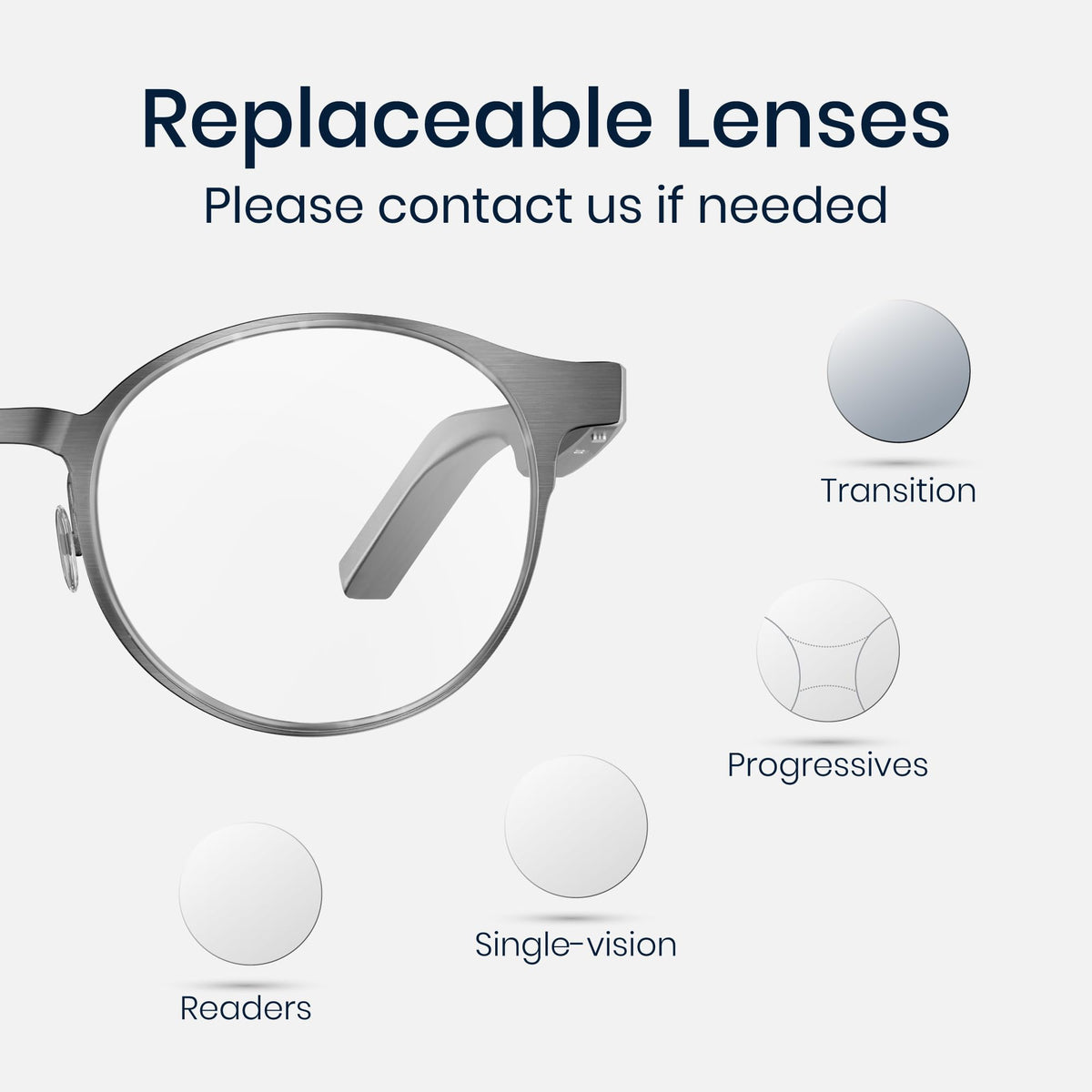 AI Smart Glasses with Real-Time Translation & Meeting Transcription Titanium Frame, Bluetooth Open-Ear Audio, Voice Recording, No Camera Privacy-First, ChatGPT & Gemini, 48H Battery,Gray