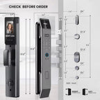 3D Face Recognition Smart Door Lock – Fully Automatic Biometric Fingerprint Lock with Facial Scan, APP Control, Keypad & Key Entry | Aluminum Alloy Digital Front Door Lock for Home, Office & Apartment