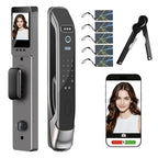 3D Face Recognition Smart Door Lock with Camera & Doorbell, Keyless Biometric Fingerprint, Face, Passcode, IC Card, Mechanical Key, Mortise Lock Body, AutoLock, Front Door, Home Security