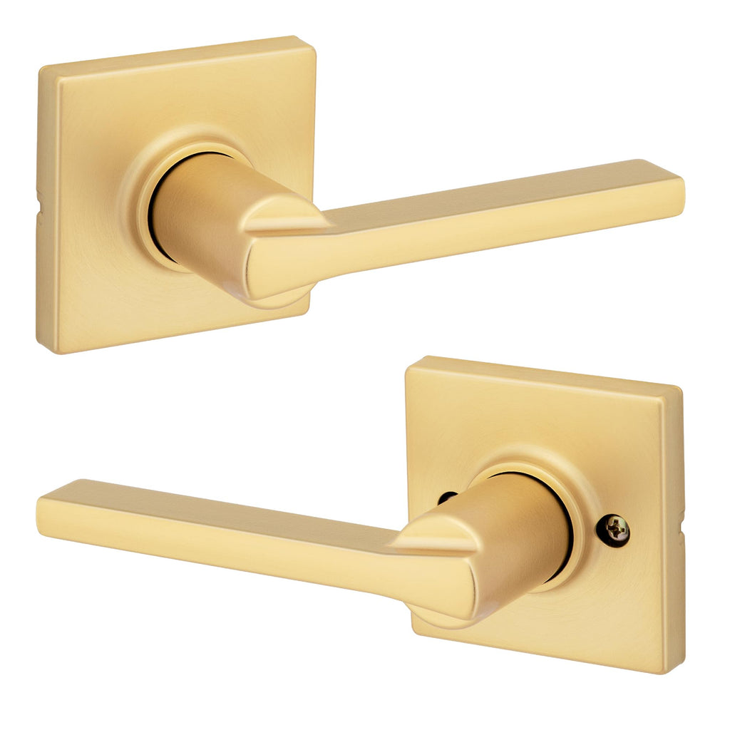 Kwikset Casey Entry Door Handle with Lock and Key, Secure Keyed Reversible Lever Exterior, for Front Entrance and Bedrooms, Matte Black, 4 Pack, Pick Resistant SmartKey Rekey Security and Microban