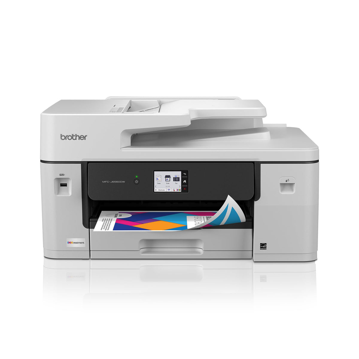 Brother INKvestment 6560 Wireless Color Inkjet All-in-One Printer with 11”x17” Capabilities and 2.7” Color Touchscreen | Includes Refresh Subscription Trial(1) (MFC-J6560DW)