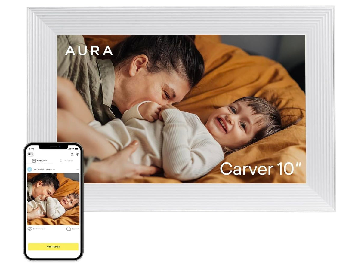 Aura Digital HD Picture Frame, Best Frame for Gifting, (10" - Carver Black)