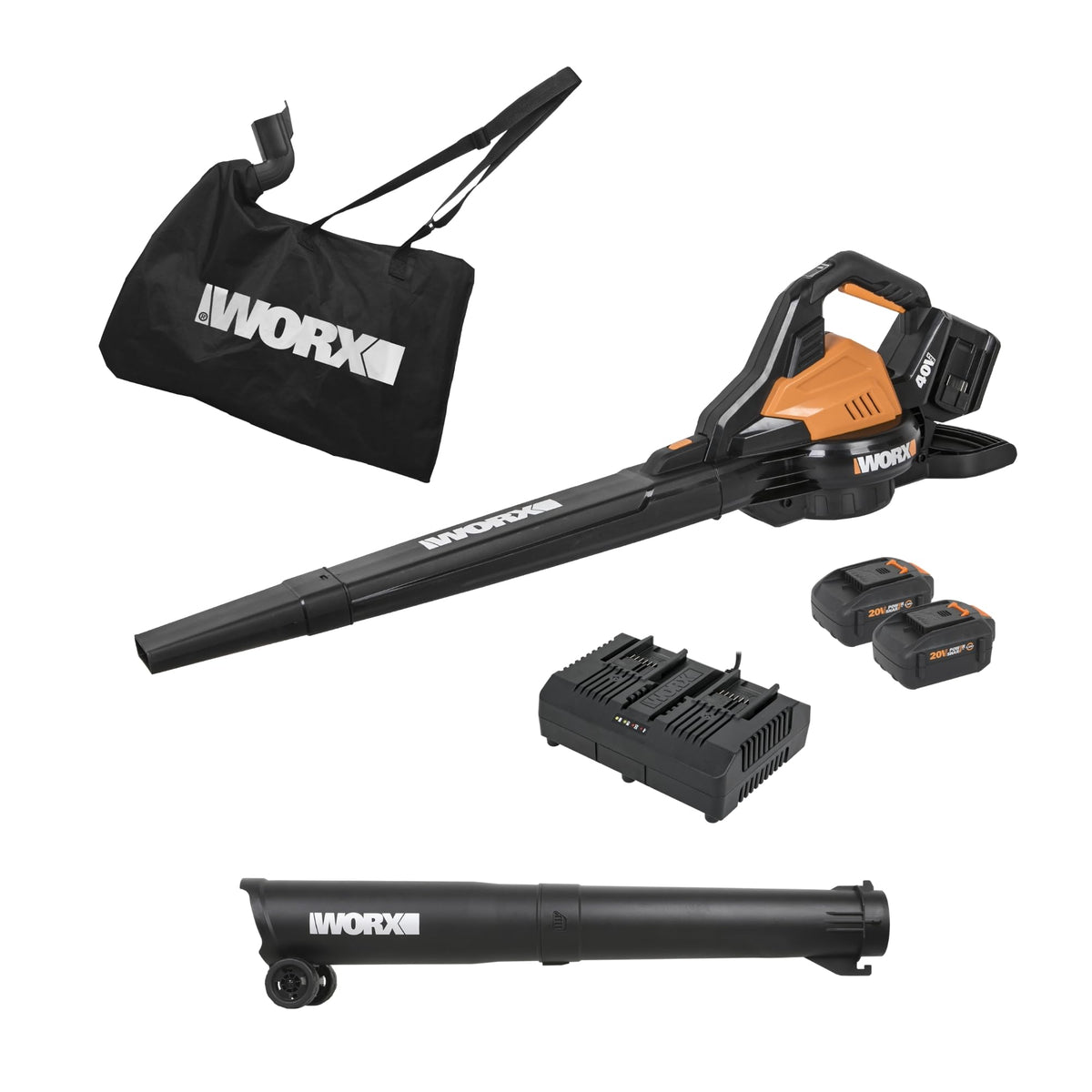 WORX 40V 3-in-1 Cordless Leaf Blower/Leaf Vacuum/Leaf Mulcher, WG583