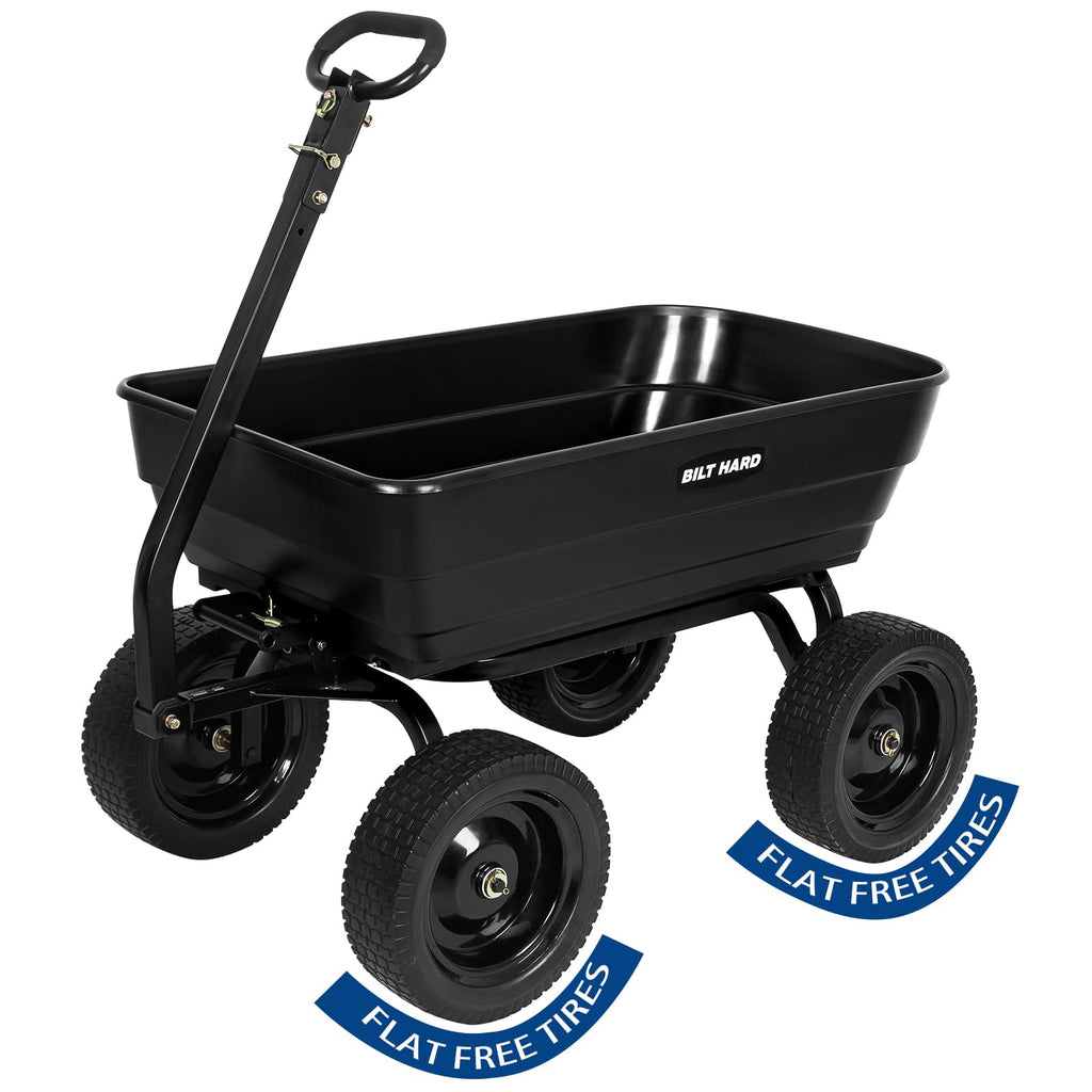 BILT HARD 900 lb 5 Cu. Ft. Poly Dump Cart with 10 in All-Terrain Tires