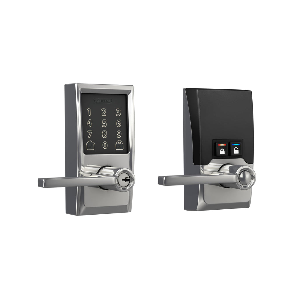 Schlage Encode Smart WiFi Lock, Lever Handle, Century Trim, Matte Black